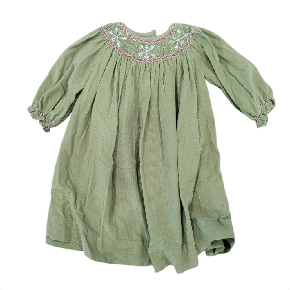 Corduroy smocked Snowflake dress
